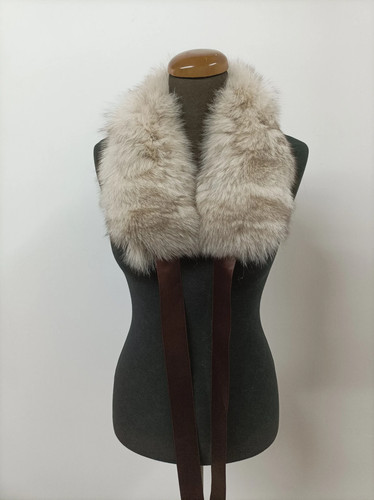 Real fur fox collar beige - real,