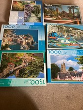 Large lot of 7  jigsaw puzzles  all Complete 6 X 1000 and 1 X 1500 PIECES.