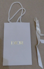 Empty Christian Dior Gift Bag White Designer Present Wrapping With Ribbon Used