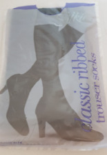 Ladies Grey Silkies Classic Ribbed Knee Trouser Socks (Size Regular) 2 Pairs NIP