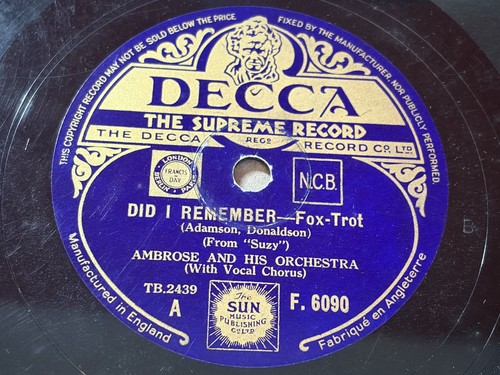 Ambrose did remember - remember, decca