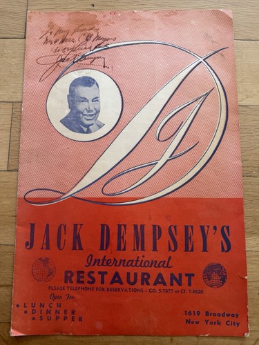Boxer jack dempsey - jack, restaurant