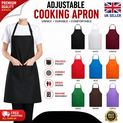 Black chef apron - black,