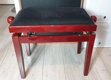 Tiger Adjustable Piano Bench with Padded Seat – Mahogany Finish