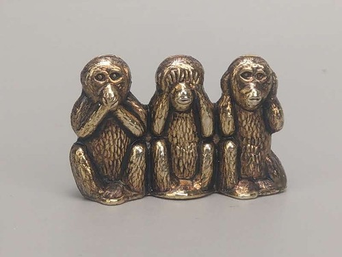 Vintage small brass three - brass, wise