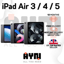 Apple iPad Air 3 / 4 / 5 Gen 64GB 256GB Wi-Fi + Cellular Unlocked – Excellent A+