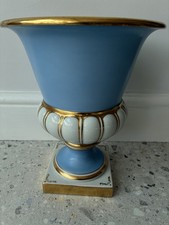 Vintage Artibus Portugal Porcelain Urn / Vase In Matt Blue & white 26 Cm  Large