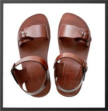 Leather Jesus Mens Brown Canaan Sandals Gladiator Shoes UK Size 4-15 EU 36-50