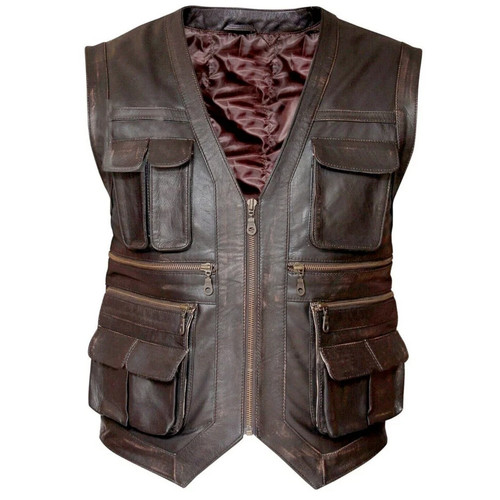 Mens hunter biker waistcoat - hunter,
