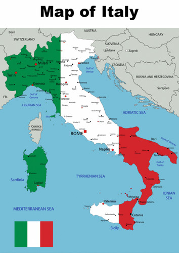 Map italy regions - of, italian