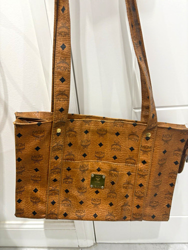 Mcm monogram leather tote bag - leather,