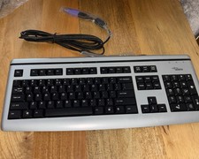 FUJITSU SIEMENS KB-SLIM (S26381-K365-V565) USB Wired Keyboard - Silver/Black