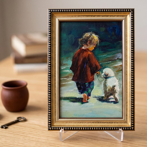 Boy with dog original - boy,