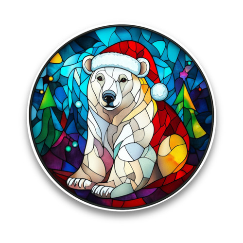 Large polar bear santa - polar,