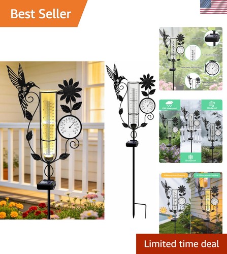Metal solar rain gauge - solar,