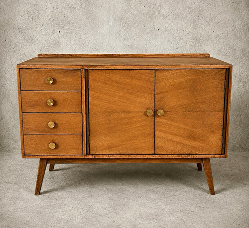 Art deco tiger oak sideboard - art,