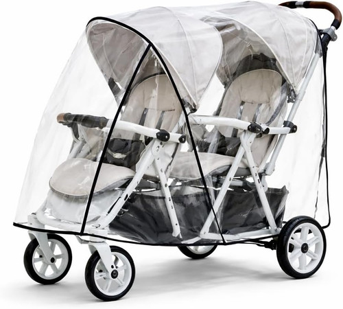 Double pram rain cover - rain,