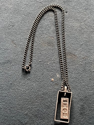 Sterling silver ingot chain - &,