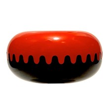 Red black clam ashtray - red,