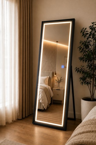 Modern black led full length - led,