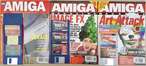 Amiga magazines w disks - amiga,