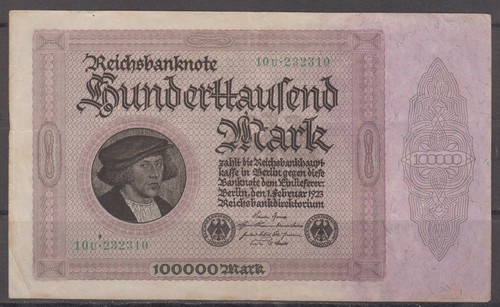Reichsbanknote 100000 mark - reichsbanknote,