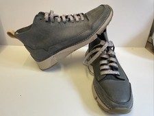 Clarks Originals Trigenic Flex Bluey Grey Leather Mid High  Suede Trainers UK 4D