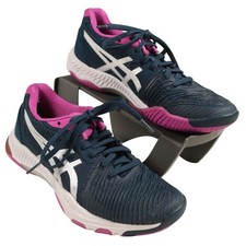 Asics Trainers Size UK 5.5 EU 39 Netburner Ballistic FF Navy Purple Volleyball