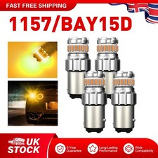 4x Amber Yellow 1157 BAY15D