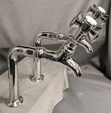 CHROME TALL BIB TAPS IDEAL 4 BELFAST SINK, NEW OLD STOCK, NEVER USED 