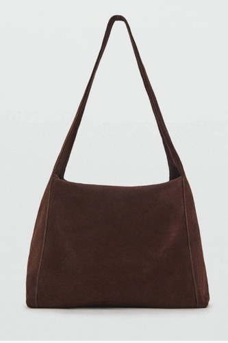 Dark brown suede tote - suede, from