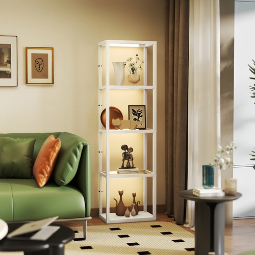 Floor lamp with - floor, shelves