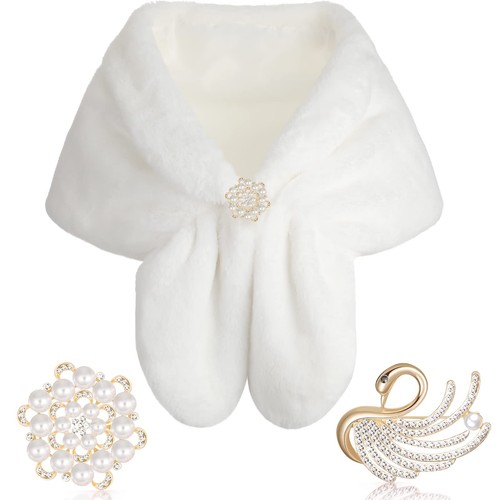 Faux fur shawl - faux, wrap