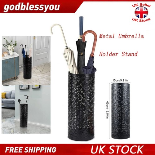 Black metal umbrella holder - black,
