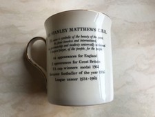 Sir Stanley Matthews Fine bone china Mug Commemorative with signature in glaze