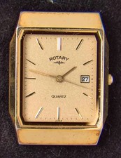 Rotary Rectangular Gold-Tone Sparkle Dial Quartz Vintage Watch -- Spares/Repairs
