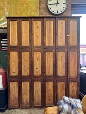 Huge Antique Wooden School Storage Lockers