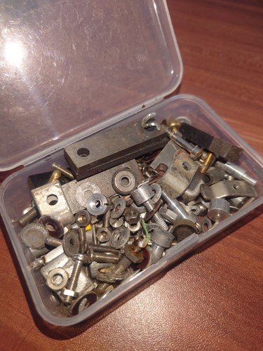 Vintage brass steel nuts - vintage, &