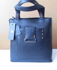 Black Leather Handbag Tan