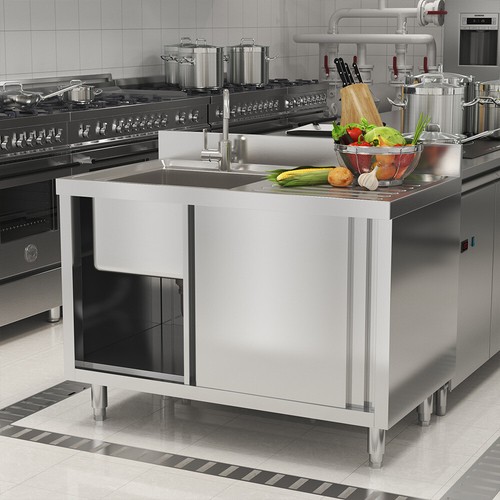 Stainless steel sink cabinet - stainless,