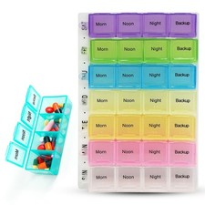 Weekly Pill Box 7 Day 28 Compartment Tablet Organiser Medicine Storage Dispenser