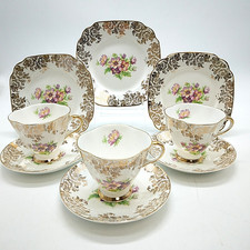 Vintage Anemone Bone China X3