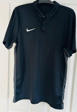 Nike Mens Black Polyester collared Polo shirt large
