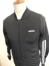 ADIDAS TRACKSUIT TOP SIZE LADIES MEDIUM 12-14 BLACK