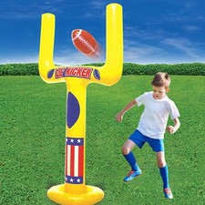 Inflatable Jumbo Football Set Goal Post with Balls for Game Backyard Game