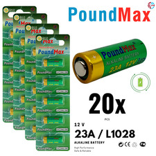 20 x PoundMax Super Alkaline 23AE/A23/LRV08/MN21 12V Alkaline Security Batteries
