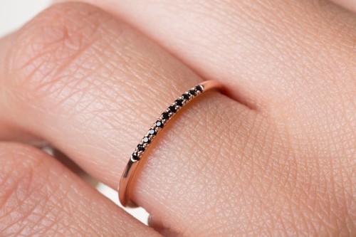Diamond ring black engagement - ring,
