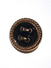 Chunky Designer Coat Button 28mm Shank Black Gold Jacket Fashion Sewing Crafts