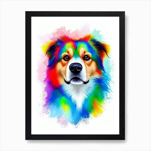 Finnish spitz rainbow oil - rainbow,