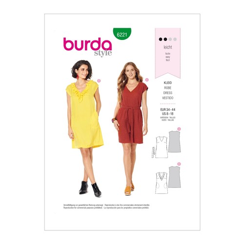 Burda 6221 dresses misses - burda,
